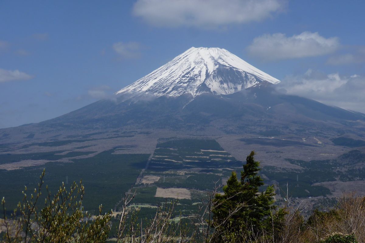 ベンチから富士山①